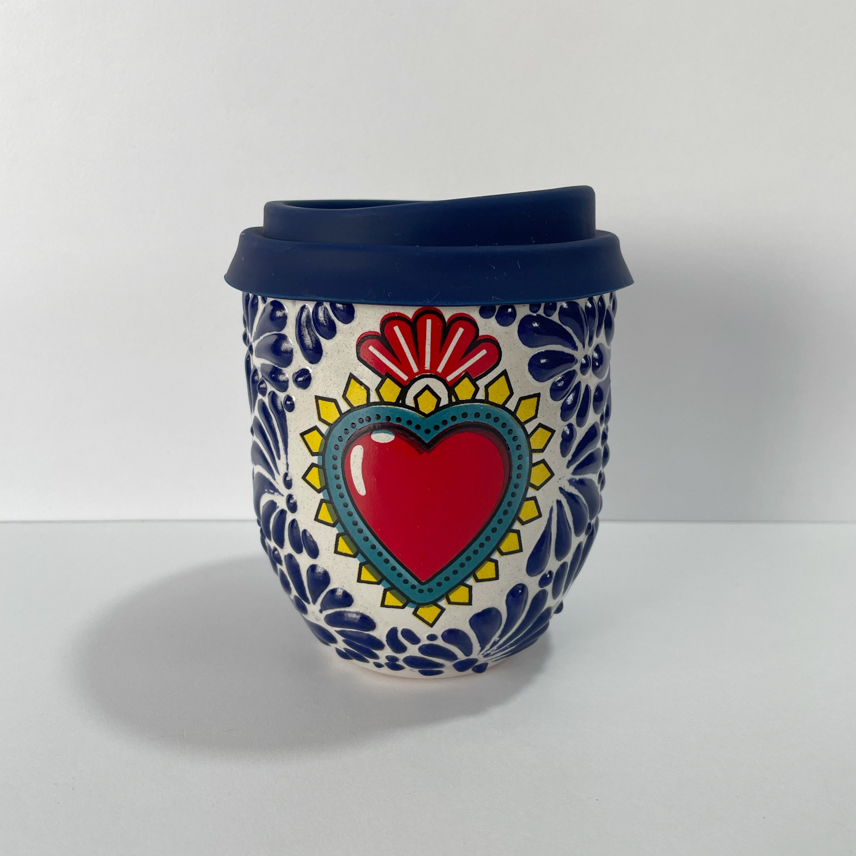 TERMO BOLITA FONDO BLANCO MIK AZUL COBALTO SAGRADO CORAZON