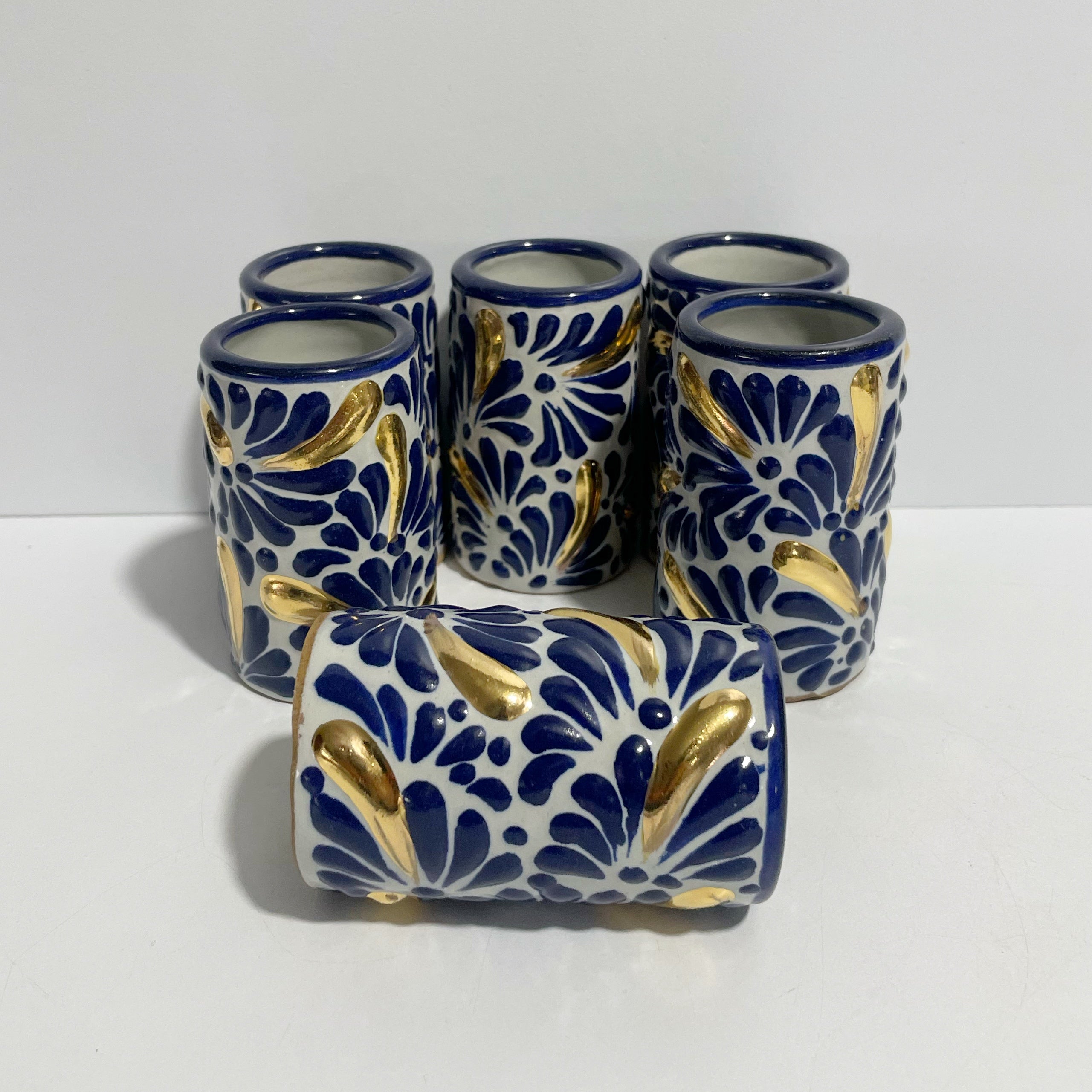 TEQUILERO NO PERSONALIZADO FONDO TRADICIONAL MIK AZUL COBALTO DESTELLOS DE ORO