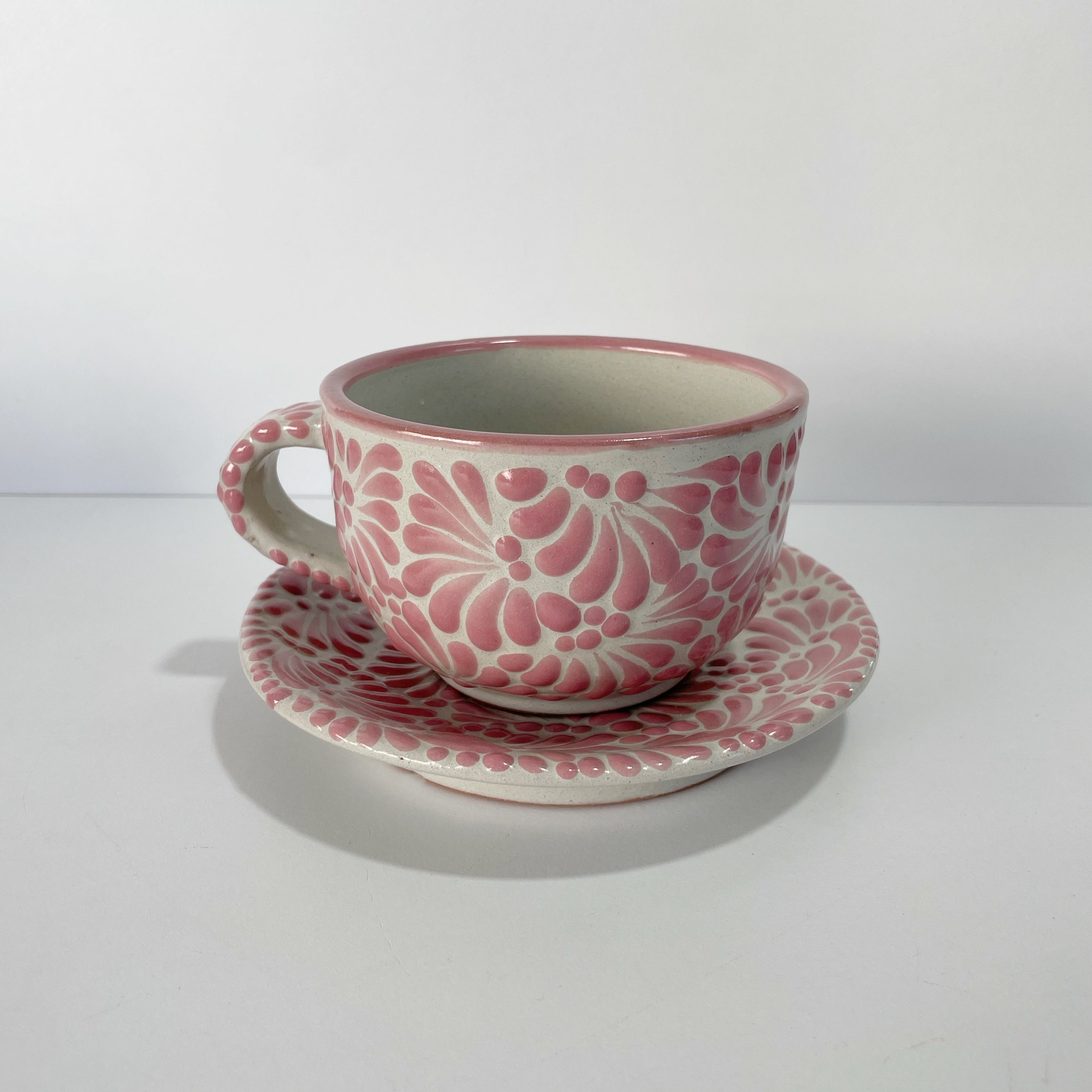 SET TAZA Y PLATO FONDO TRADICIONAL MIK ROSA