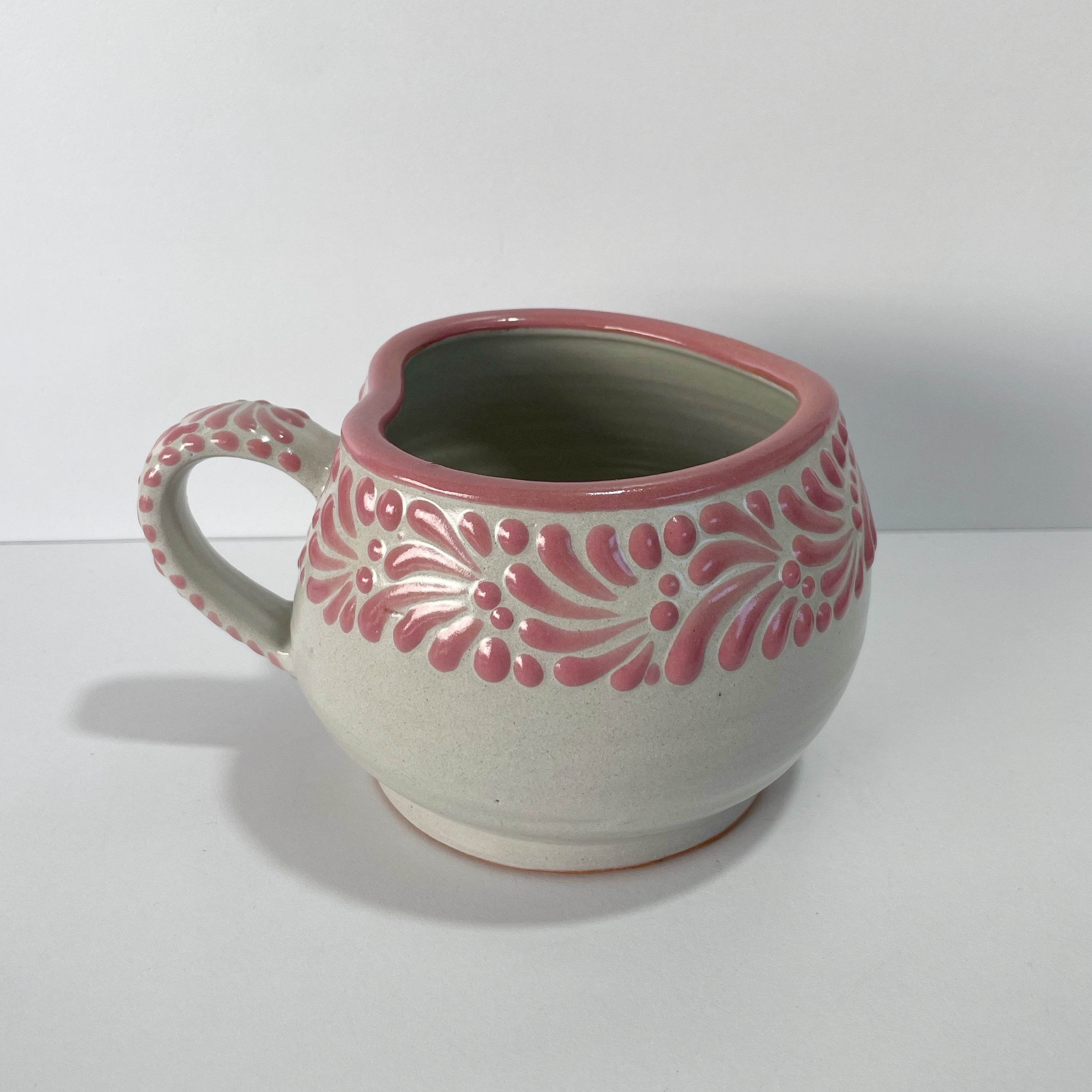 TAZA FORMA CORAZON CHOCOLATERA GRANDE FONDO TRADICIONAL CENEFA MIK ROSA
