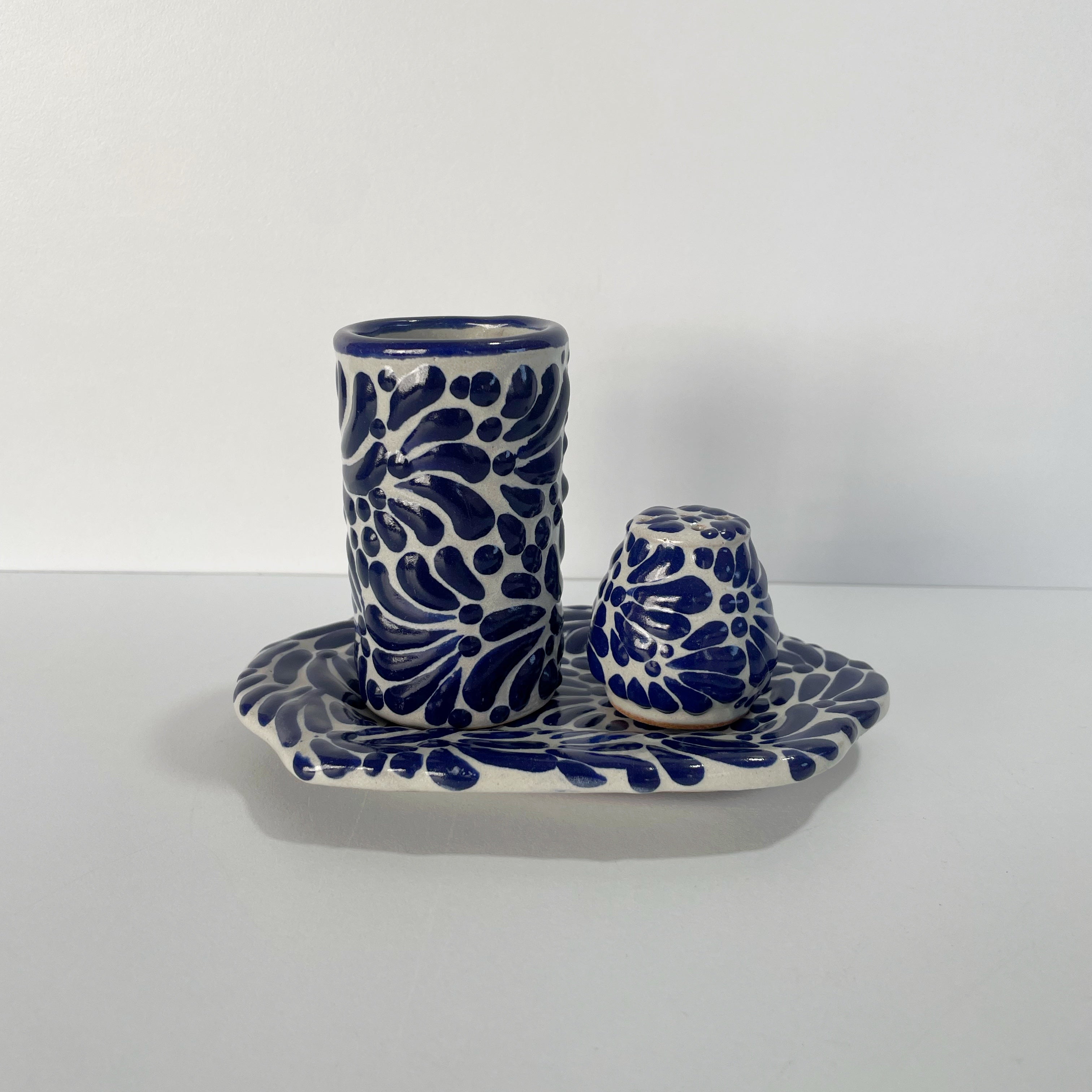SET TEQUILERO 3 PIEZAS FONDO TRADICIONAL MIK AZUL COBALTO