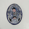 VIRGEN 10 CM FONDO TRADICIONAL DECORADO AZUL COBALTO