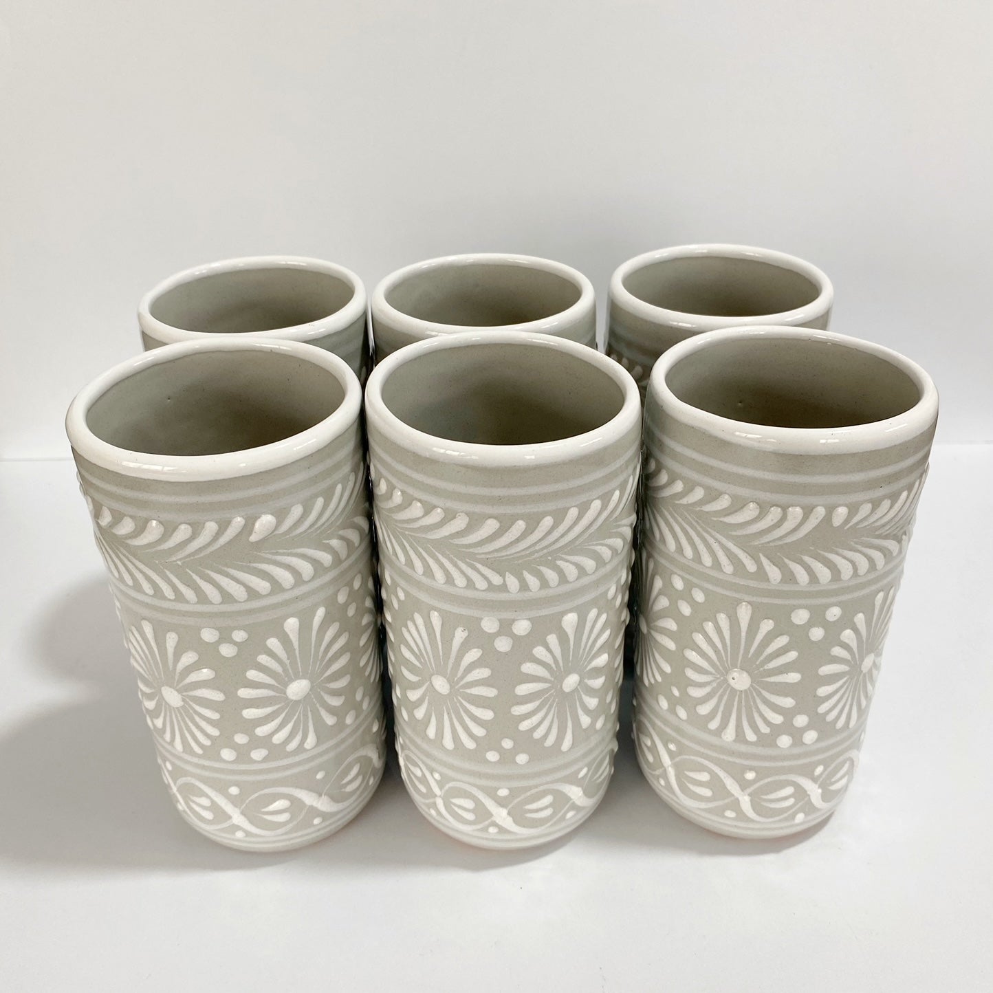 VASOS PARA JARRA, BLANCO ESTILO CENEFA