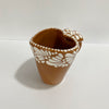 TAZA FORMA DE CORAZON CAFÉ DECORADO BLANCO