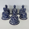 PAQUETE CAMPANA 8.5 CM NO PERSONALIZADO FONDO BLANCO MIK AZUL COBALTO