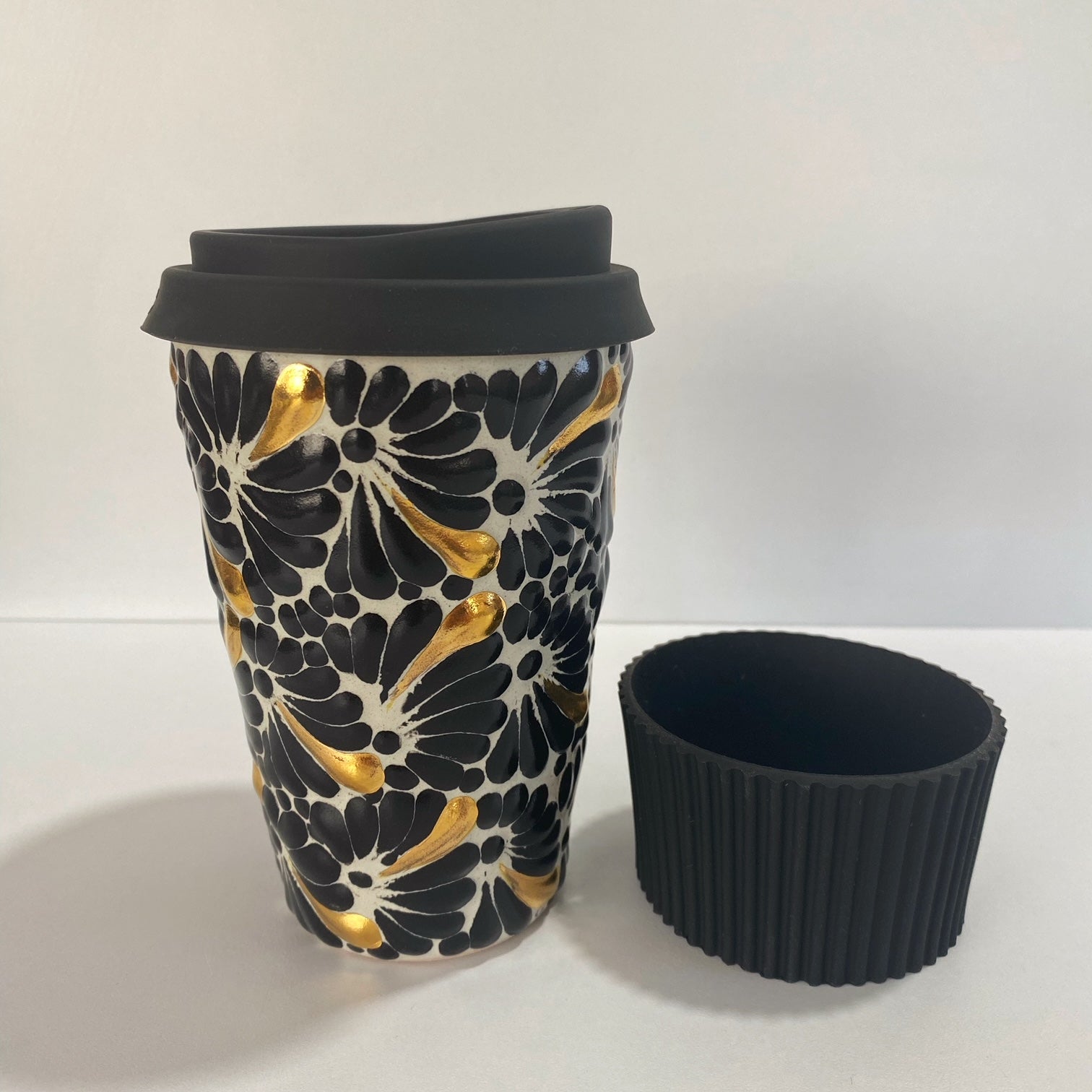 DESTELLOS DE ORO TERMO 15 CM SIN ASA FONDO TRADICIONAL MIK NEGRO