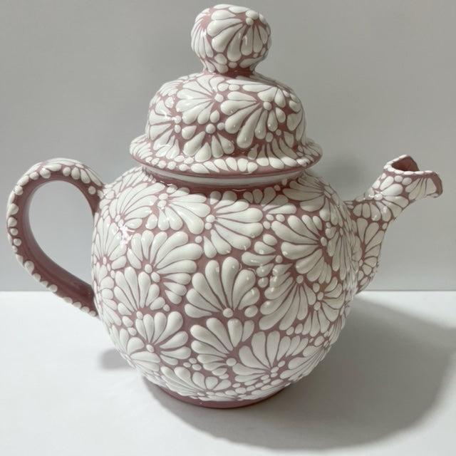 CAFETERA FONDO ROSA DECORADO BLANCO MIK – Talavera Salazar