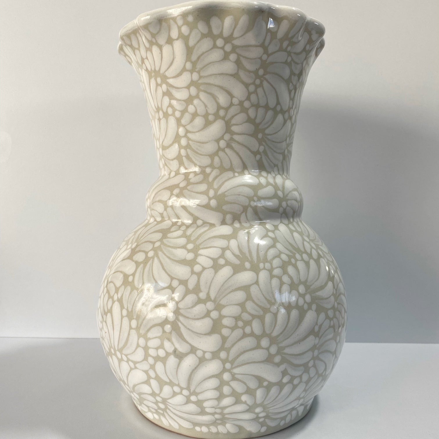 FLORERO ONDAS BLANCO MIK 25 CM