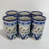 TEQUILERO PERSONALIZADO FONDO BLANCO CENEFA AZUL COBALTO INICIALES Y FECHA