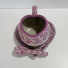 SET 3 PIEZAS TAZA FORMA CORAZON CHOCO GRANDE FONDO BLANCO MIK CENEFA MORADO