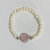 PULSERA CIRCULO FONDO BLANCO DECORADO ROSA