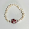 PULSERA CIRCULO FONDO BLANCO DECORADO VINO