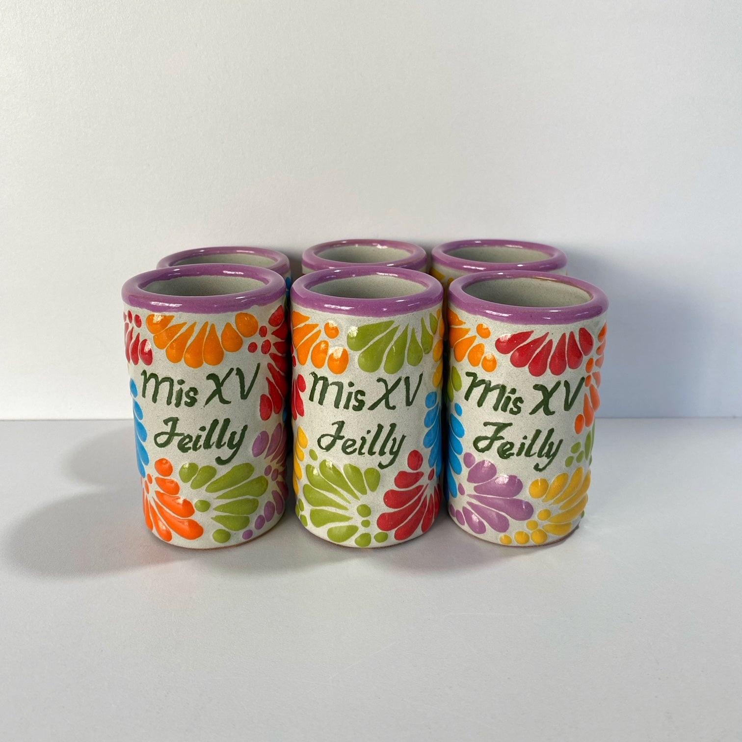 TEQUILERO PERSONALIZADO FONDO BLANCO MIK MULTICOLOR XV AÑOS