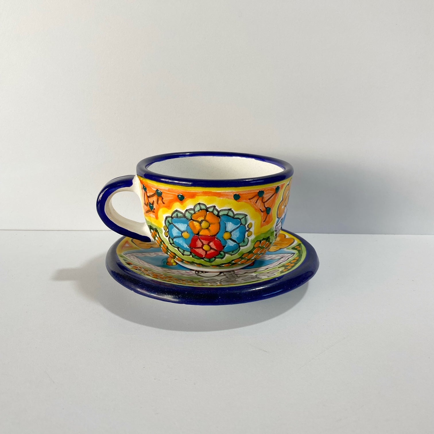 SET TAZA 300 ML Y PLATO CATRINA MULTICOLOR