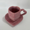 SET TAZA CORAZON CON ASA DE CORAZON FONDO ROSA MIK CENEFA ROSA
