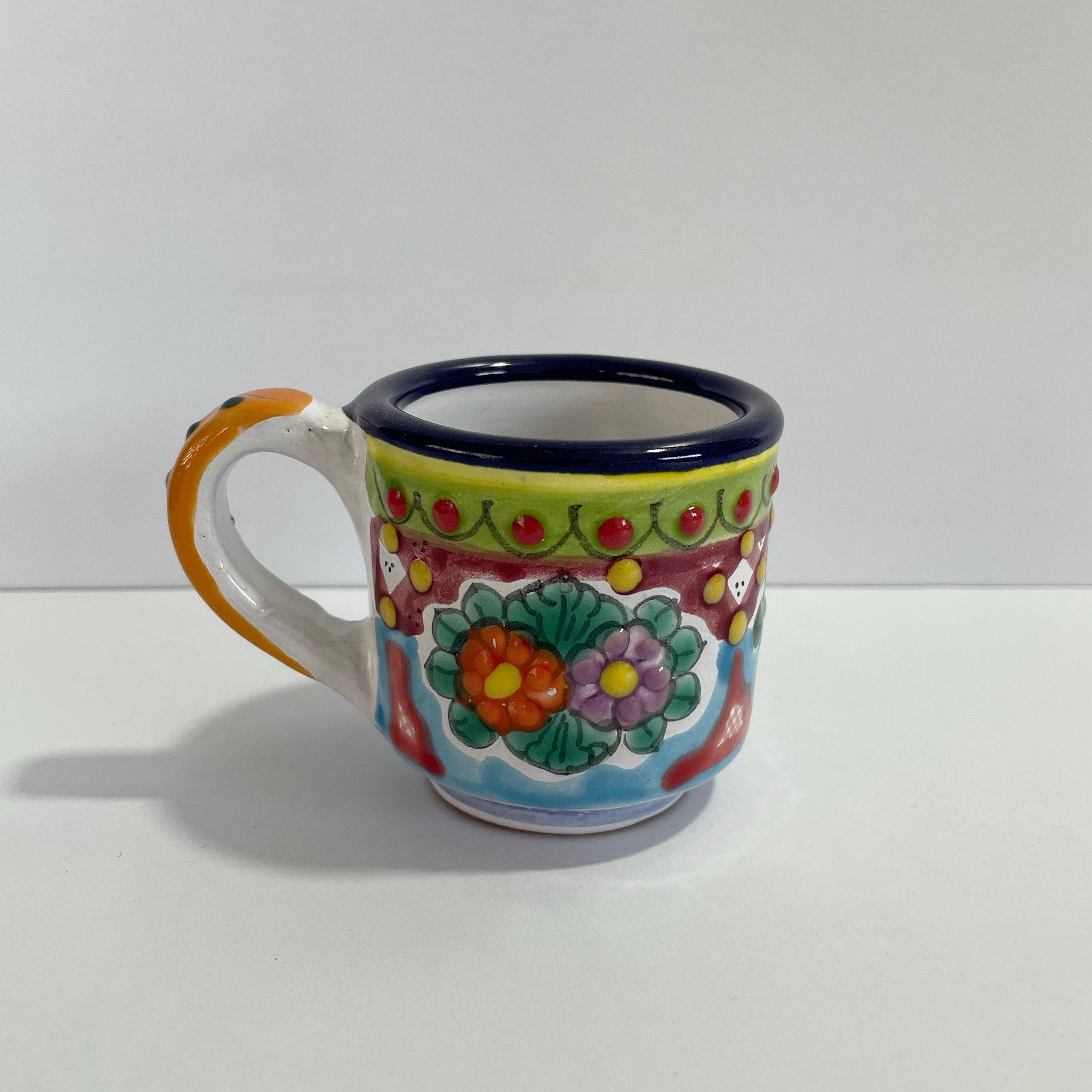 TAZA EXPRESO MULTICOLOR FLORES