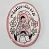 PAQUETE PLACA VIRGEN 14 CM FONDO BLANCO DECORADO FLORES ROSA