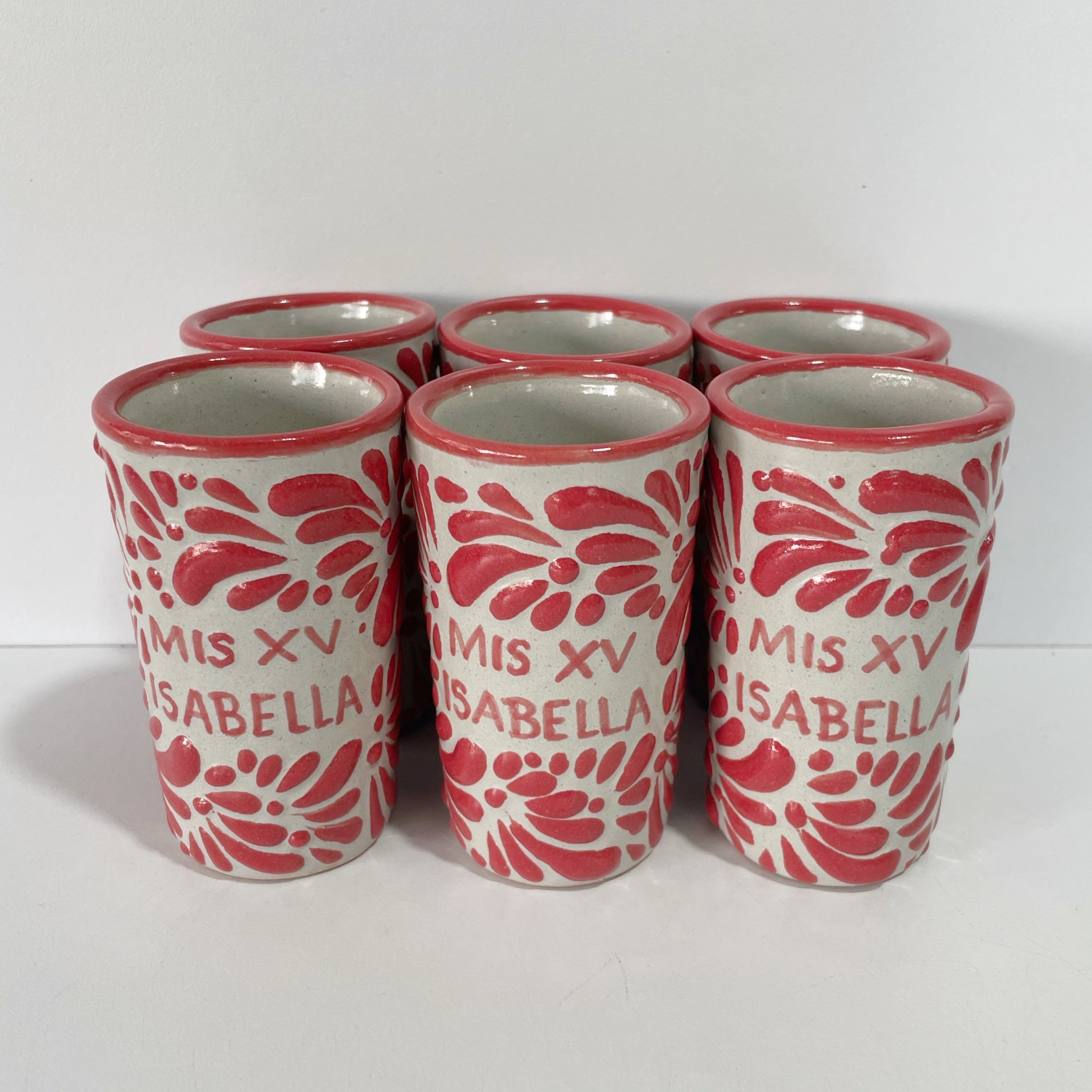 TEQUILERO PERSONALIZADO FONDO TRADICIONAL MIK ROJO MIS XV NOMBRE