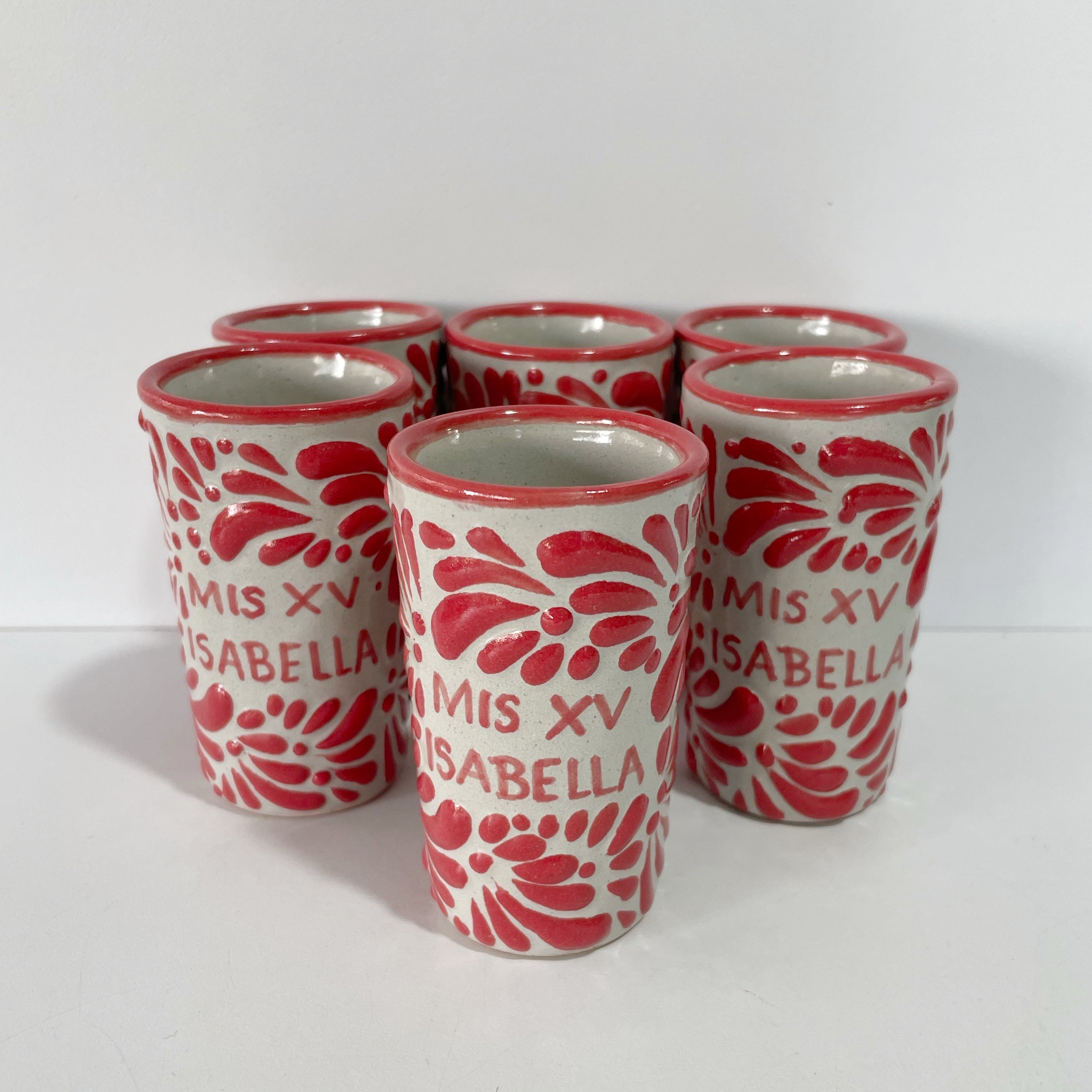 TEQUILERO PERSONALIZADO FONDO TRADICIONAL MIK ROJO MIS XV NOMBRE