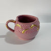 TAZA FORMA CORAZON CHOCOLATERA GRANDE DESTELLOS ORO ROSA CENEFA MIK ROSA