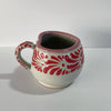 TAZA CHOCOLATERA MEDIANA FORMA CORAZON FONDO TRADICIONAL CENEFA MIK ROJO