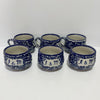 PAQUETE TAZA CHOCOLATERA MEDIANA FONDO TRADICIONAL MIK AZUL COBALTO INICIALES