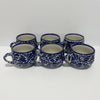 PAQUETE TAZA CHOCOLATERA MEDIANA FONDO TRADICIONAL MIK AZUL COBALTO INICIALES