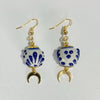 ARETES ESFERA FONDO TRADICIONAL DECORADO AZUL COBALTO LUNA