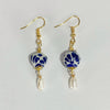 ARETES ESFERA FONDO TRADICIONAL MIK AZUL COBALTO CON PERLA DEL RIO