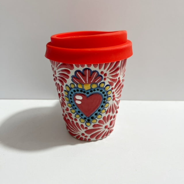 TERMO TAZA 10 CM ROJO MIK CORAZON