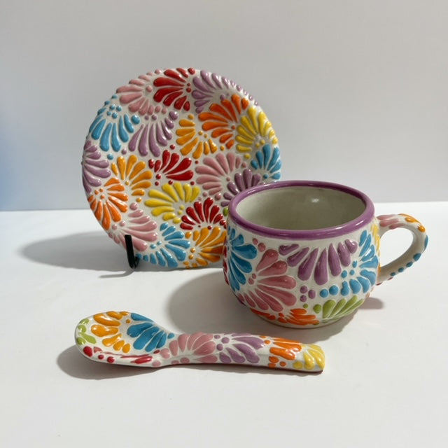 SET 3 PIEZAS TAZA CHOCOLATERA MEDIANA