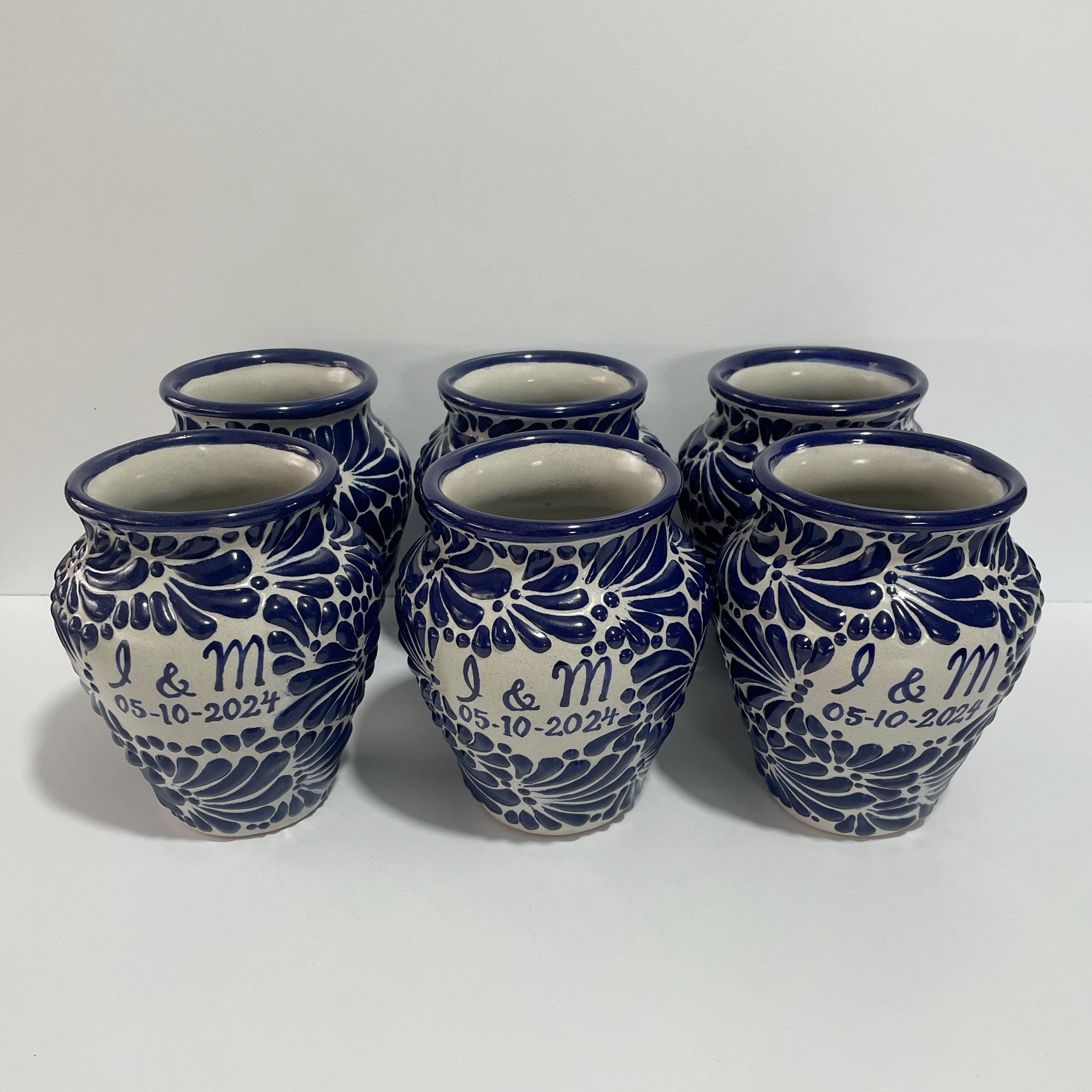CANTARITO FONDO TRADICIONAL MIK AZUL COBALTO INICIALES Y FECHA