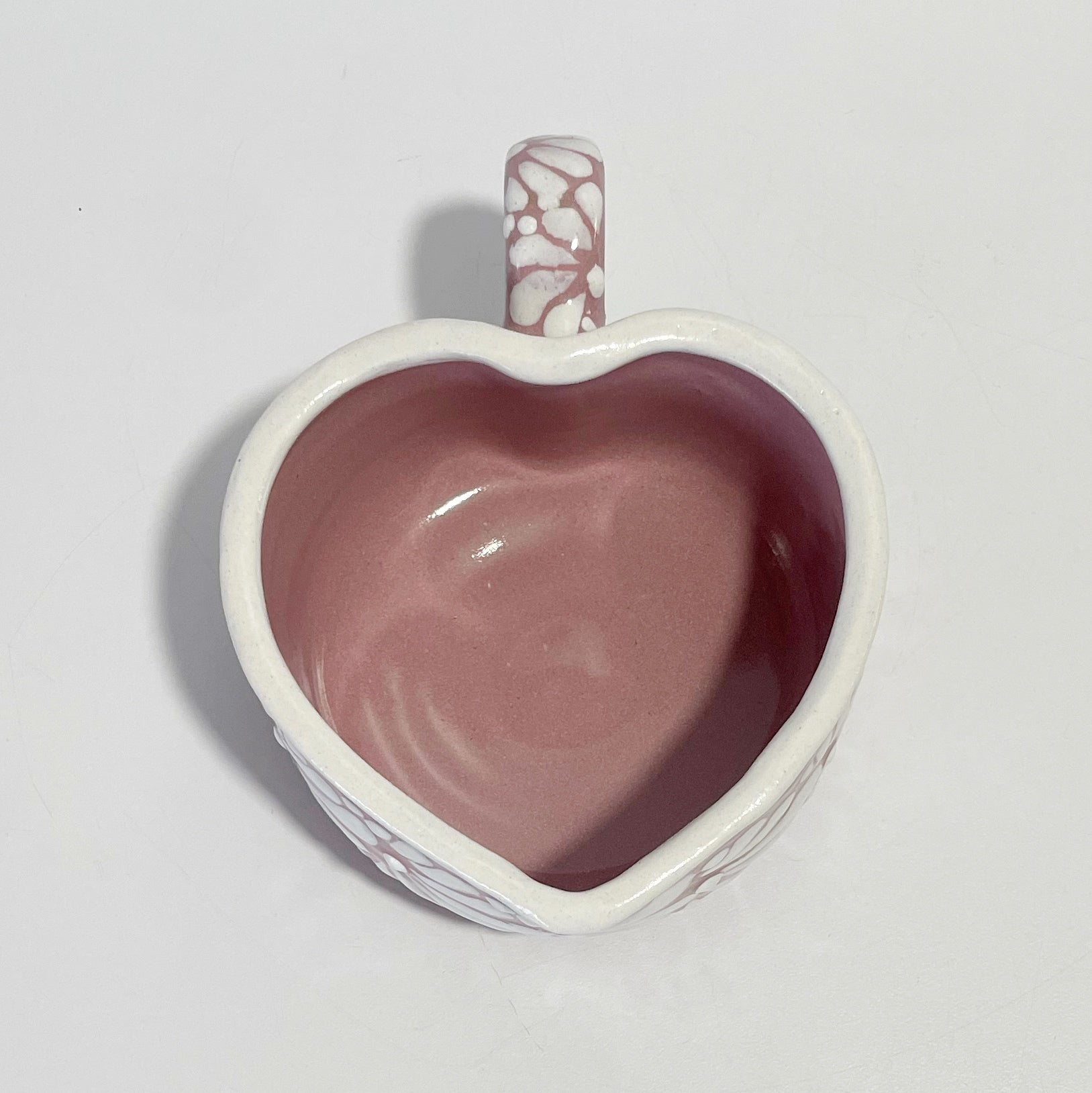 TAZA DE TÉ CORAZON FONDO ROSA MIK CENEFA BLANCO