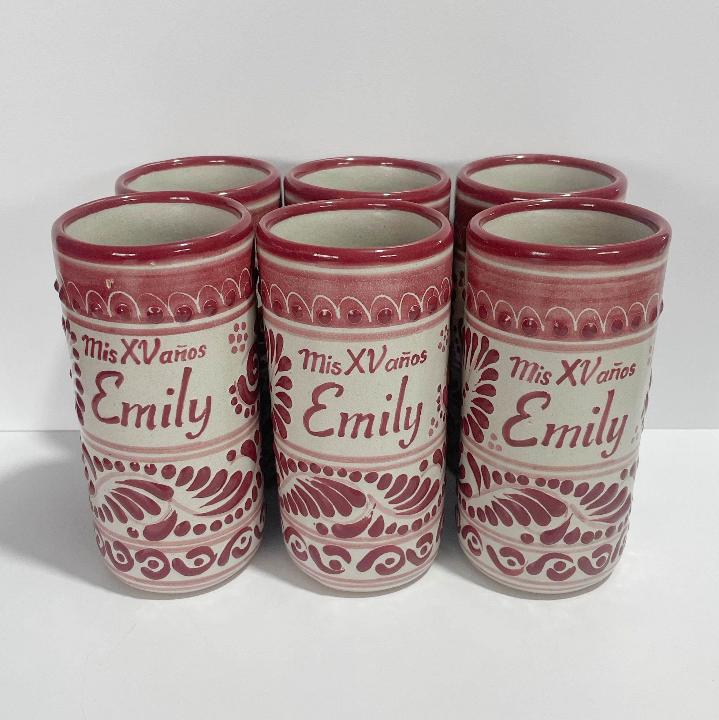 VASOS PARA JARRA FONDO TRADICIONAL CENEFA VINO MIS XV AÑOS NOMBRE