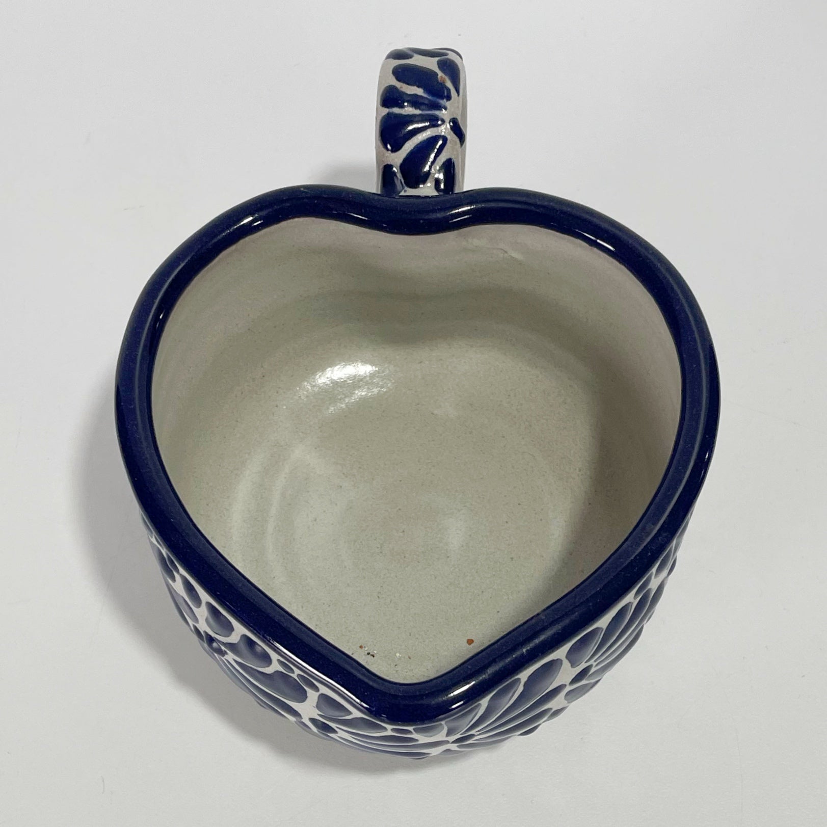 TAZA DE TÉ CORAZON BLANCO MIK CENEFA AZUL COBALTO