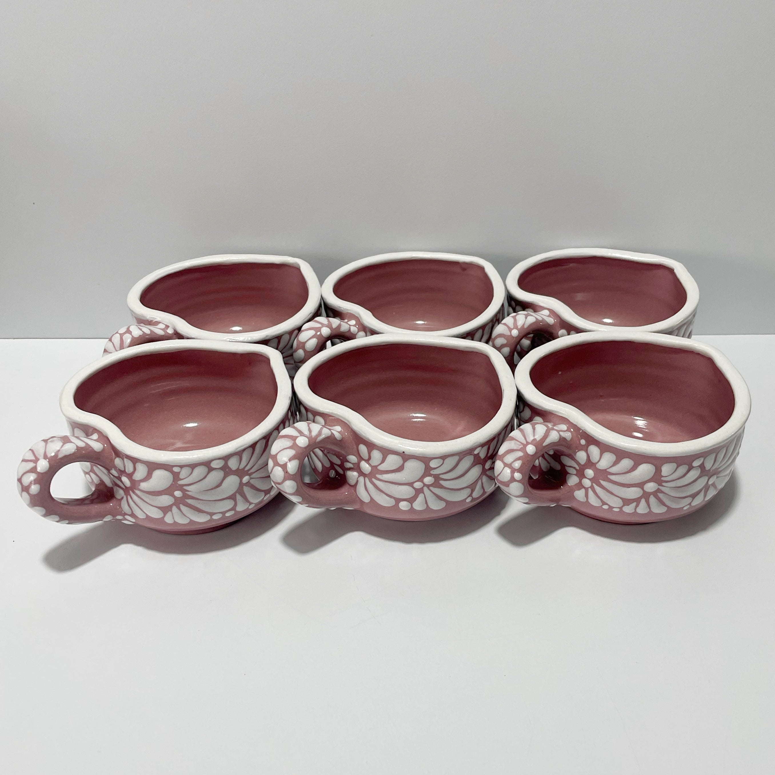 PAQUETE TAZA DE TÉ CORAZON FONDO ROSA MIK CENEFA BLANCO