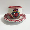 SET TAZA CHOCOLATERA MEDIANA Y PLATO ROJO CORAZON