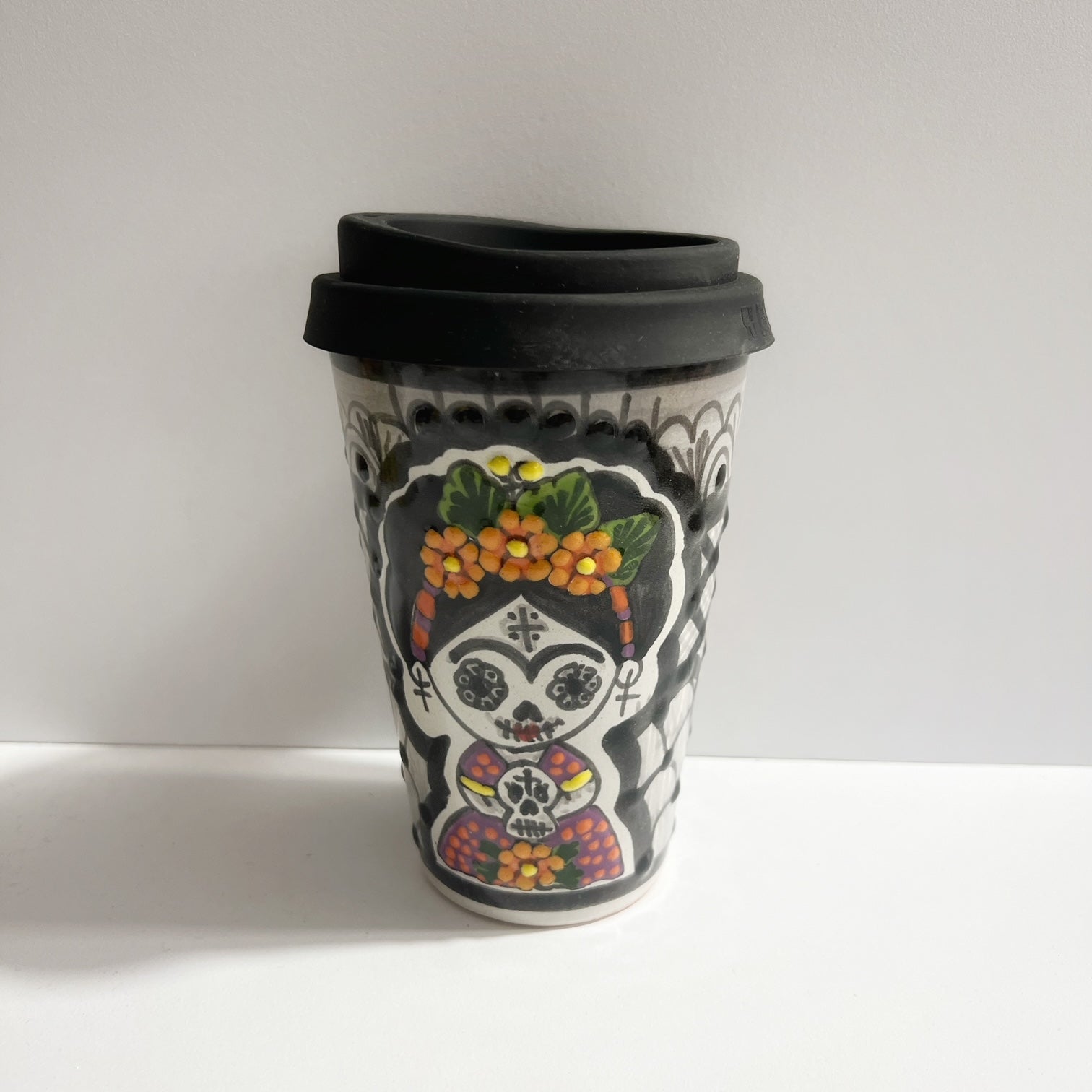 VASO DE CAFE 15 CM SIN ASA MEXICANITA CATRINA