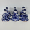 PAQUETE CAMPANA 8.5 CM NO PERSONALIZADO FLORES AZUL COBALTO