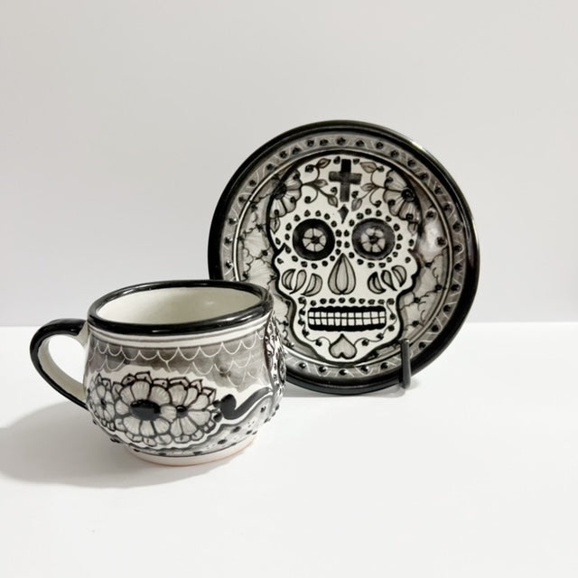 SET TAZA CHOCOLATERA MEDIANA, CALAVERA.
