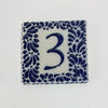 MOSAICO 10 CM NUMERO 3 PARA EXTERIOR FONDO TRADICIONAL MIK CENEFA AZUL COBALTO