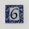 MOSAICO 10 CM NUMERO 6 PARA EXTERIOR FONDO TRADICIONAL MIK CENEFA AZUL COBALTO