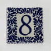 MOSAICO 10 CM NUMERO 8 PARA EXTERIOR FONDO TRADICIONAL MIK CENEFA AZUL COBALTO