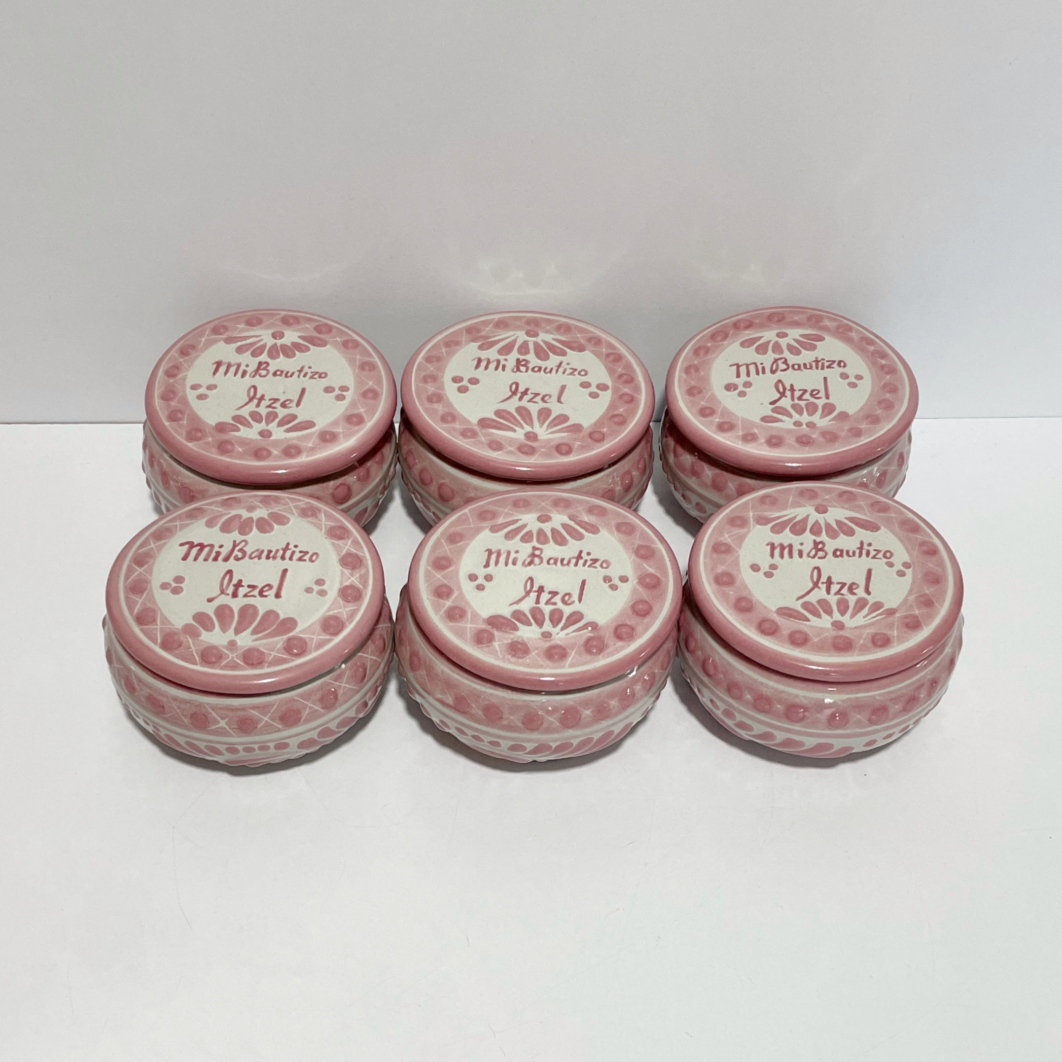 PAQUETE ALHAJERO TAPA PLANA PERSONALIZADO FONDO TRADICIONAL CENEFA ROSA MI BAUTIZO NOMBRE