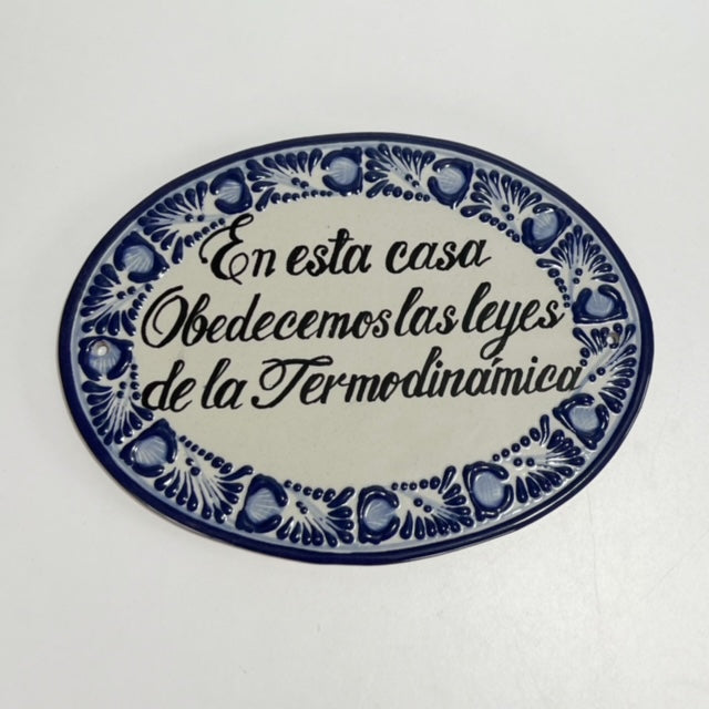 PLACA OVALADA, AZUL COBALTO ESTILO CENEFA