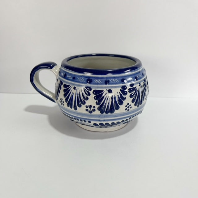 TAZA CHOCOLATERA GRANDE, AZUL COBALTO ESTILO CENEFA