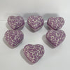 PAQUETE ALHAJERO CHICO FORMA DE CORAZON NO PERSONALIZADO FONDO BLANCO MIK MORADO