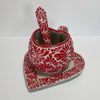 SET 3 PIEZAS TAZA FORMA CORAZON CHOCO GRANDE FONDO TRADICIONAL MIK ROJO