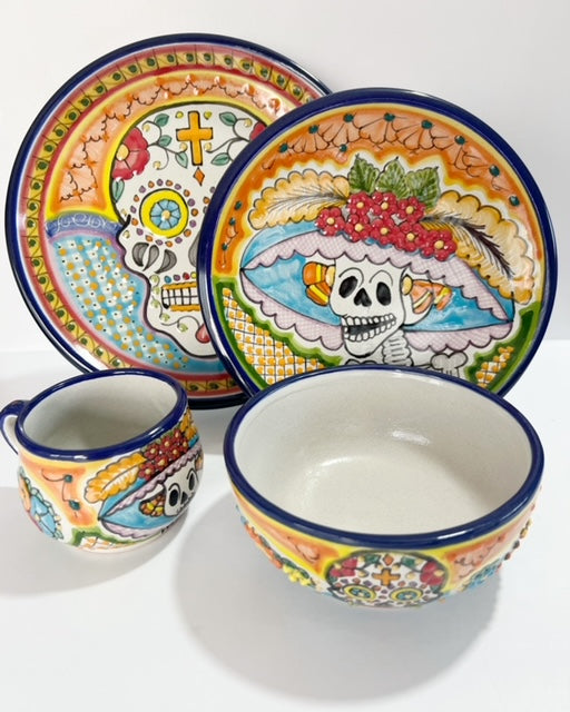 VAJILLA CALAVERA CATRINA MIX MULTICOLOR