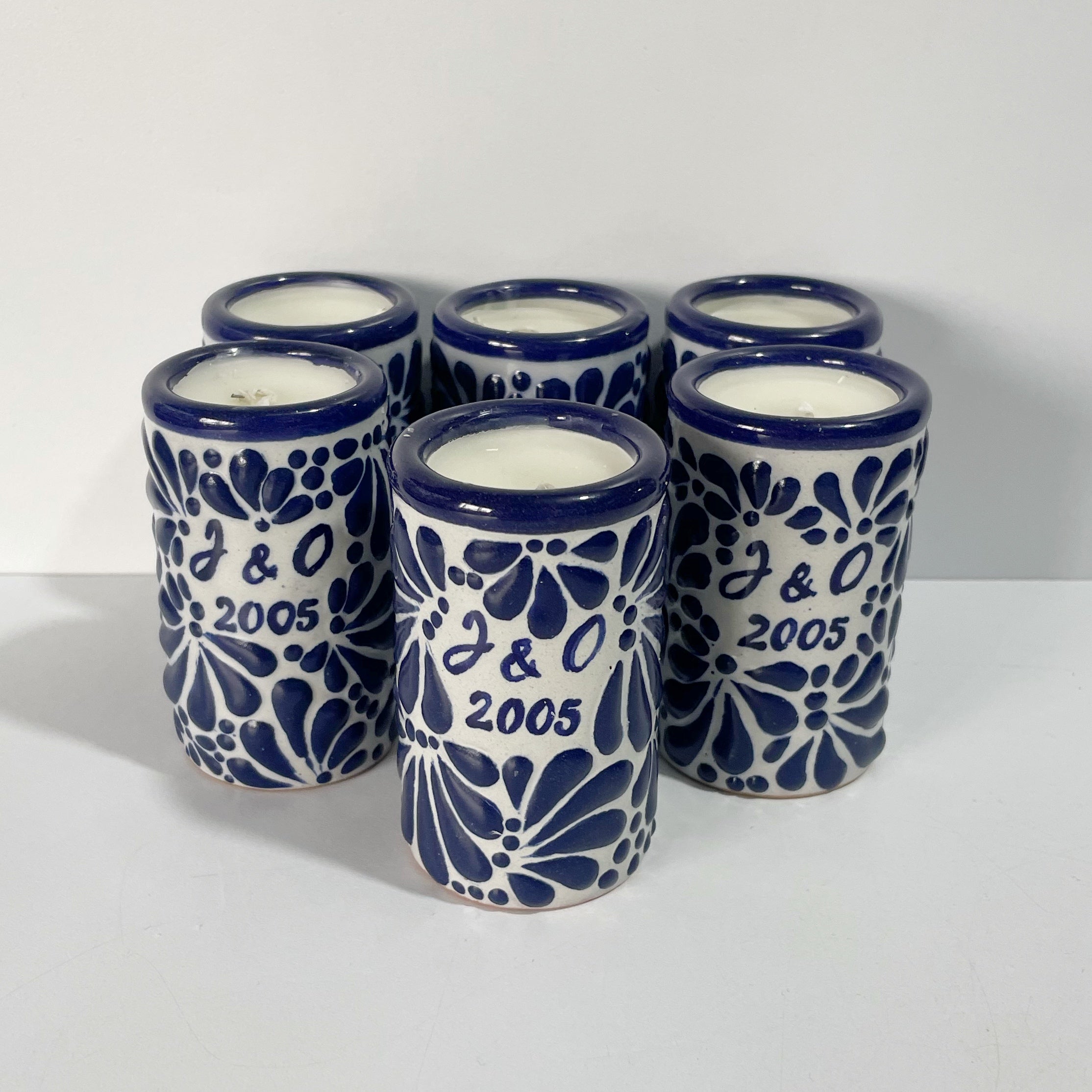 TEQUIVELA PERSONALIZADA FONDO TRADICIONAL MIK AZUL COBALTO INICIALES Y AÑO